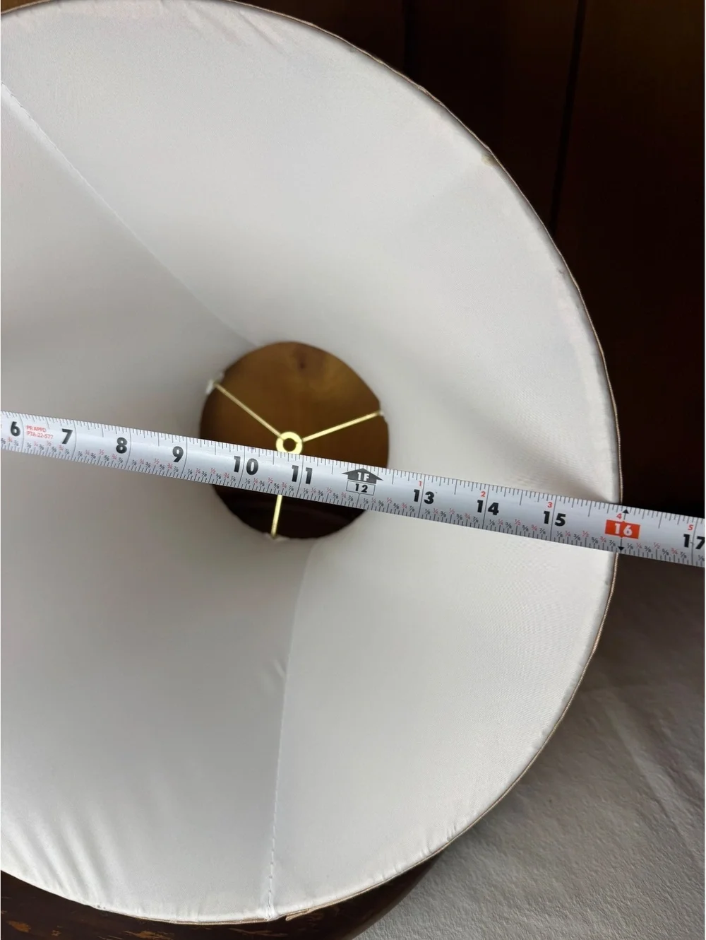 Vintage Pleated Lampshade Large 16 Inch Bell Shade Champagne Beige Lamp Shade